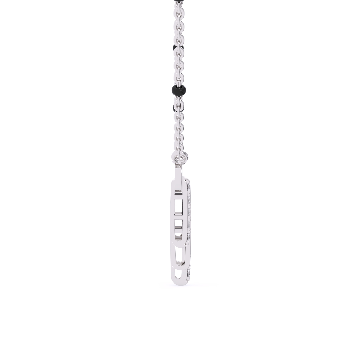 Attractive Round Bar Diamond Mangalsutra For Her